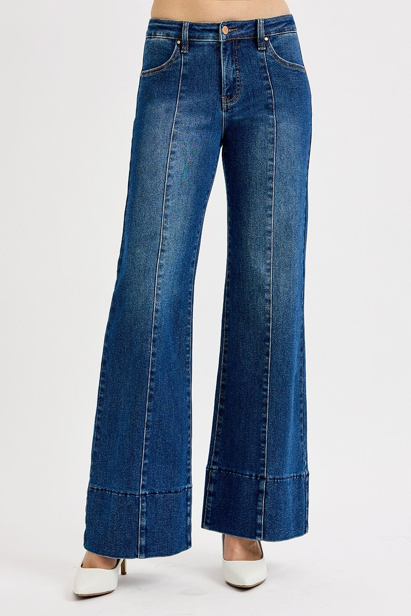 Structured Elegance Fit Denim Pants-190 Denim-RISEN JEANS-Coastal Bloom Boutique, find the trendiest versions of the popular styles and looks Located in Indialantic, FL