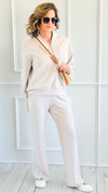 Scuba Luxe Zip Top & Pant Set-Mocha Cream-210 Loungewear/Sets-RAE MODE-Coastal Bloom Boutique, find the trendiest versions of the popular styles and looks Located in Indialantic, FL