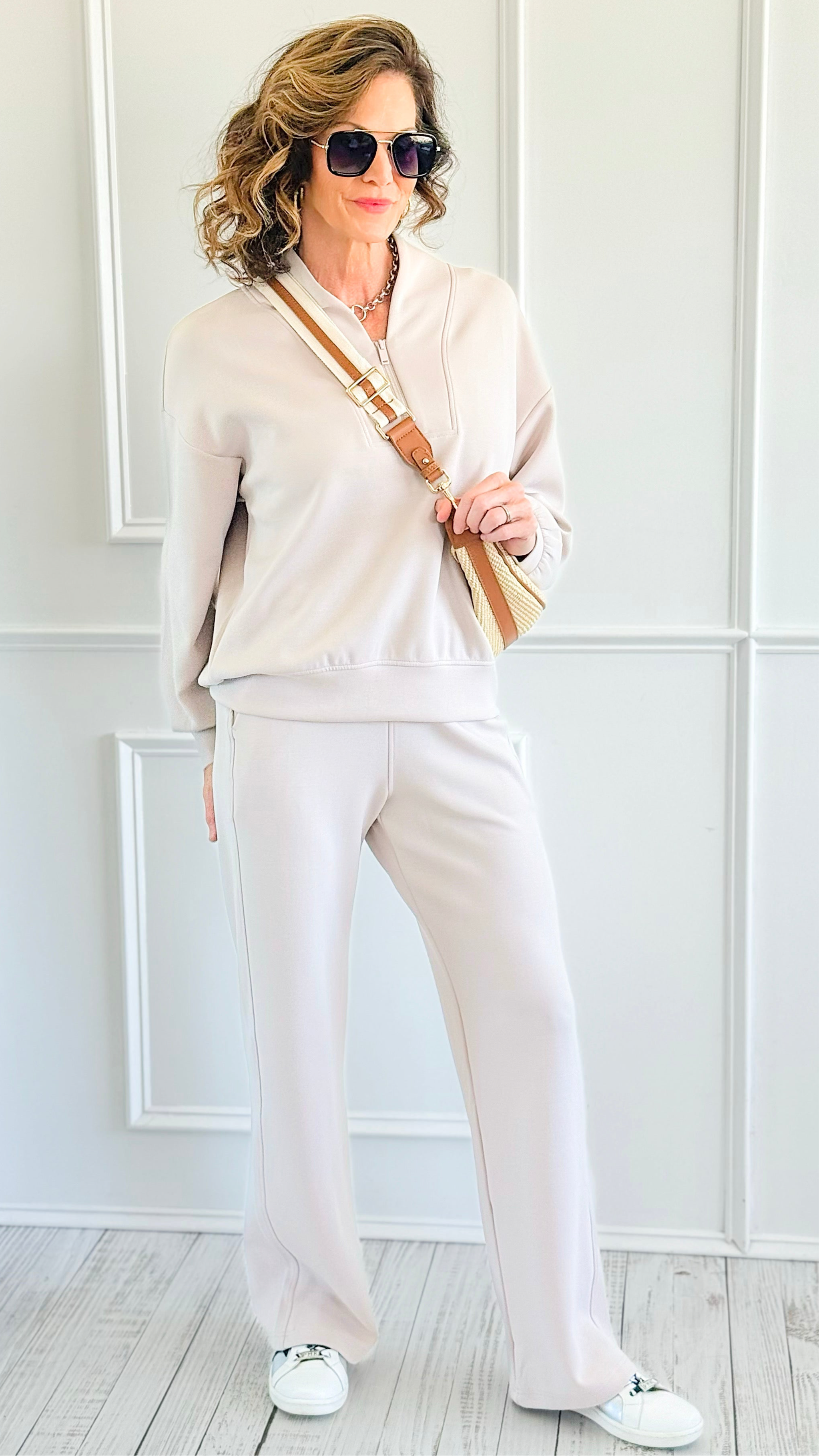 Scuba Luxe Zip Top & Pant Set-Mocha Cream-210 Loungewear/Sets-RAE MODE-Coastal Bloom Boutique, find the trendiest versions of the popular styles and looks Located in Indialantic, FL