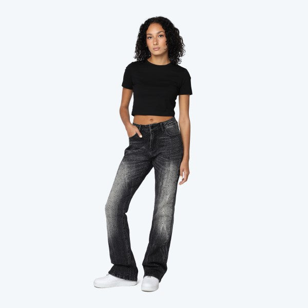 All Over Rhinestone Stacked Jeans-170 Bottoms-SMOKE RISE RED-Coastal Bloom Boutique, find the trendiest versions of the popular styles and looks Located in Indialantic, FL