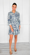 Bonsai Dreamscape Italian Button Down Dress-200 Dresses/Jumpsuits/Rompers-FH GROUP-Coastal Bloom Boutique, find the trendiest versions of the popular styles and looks Located in Indialantic, FL