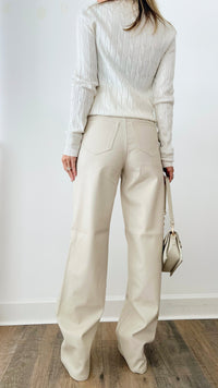 Vegan Leather Wide Leg Pants-170 Bottoms-Vibrant M.i.U-Coastal Bloom Boutique, find the trendiest versions of the popular styles and looks Located in Indialantic, FL