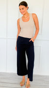 Weekend Flow Pull-On Pants - Navy-170 Bottoms/Shorts-YELETE-Coastal Bloom Boutique, find the trendiest versions of the popular styles and looks Located in Indialantic, FL
