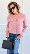 Polished Ease Cropped Jacket-160 Jackets-White Birch-Coastal Bloom Boutique, find the trendiest versions of the popular styles and looks Located in Indialantic, FL