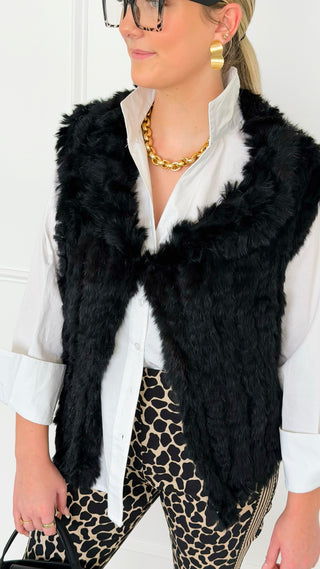 Plush Open Front Vest