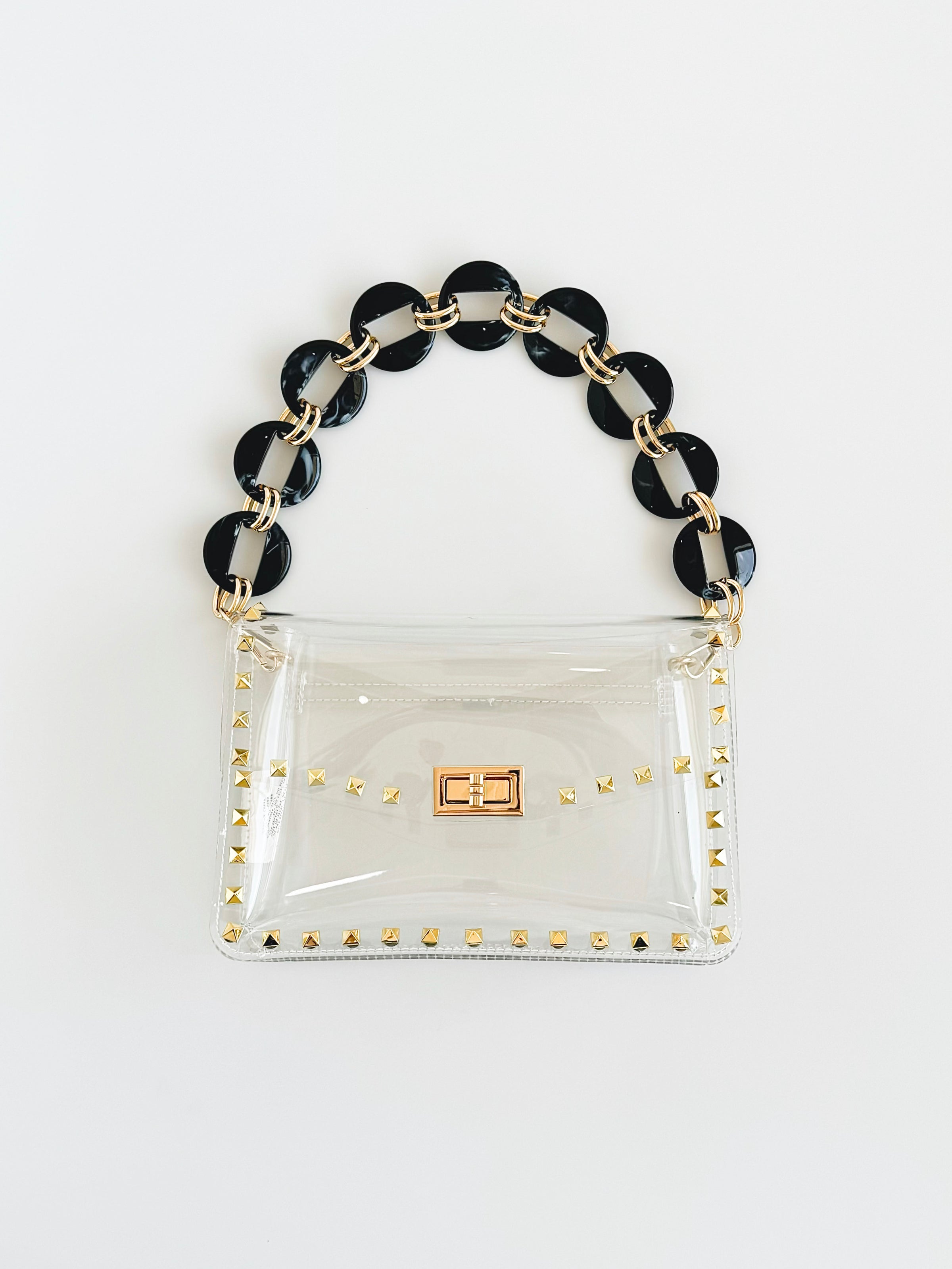 Marbled Accent Handle Strap - Black-240 Bags-Darling-Coastal Bloom Boutique, find the trendiest versions of the popular styles and looks Located in Indialantic, FL