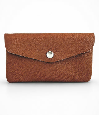 Foldover Italian Leather Wallet- Camel