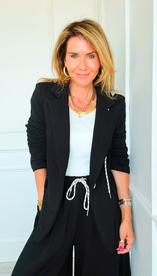 Caroline Italian Hoodie Blazer- Black