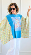 Dollyverse Kantha Poncho Top-150 Cardigan Layers-Blue Velvet-Coastal Bloom Boutique, find the trendiest versions of the popular styles and looks Located in Indialantic, FL