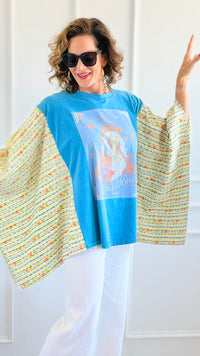 Dollyverse Kantha Poncho Top-150 Cardigan Layers-Blue Velvet-Coastal Bloom Boutique, find the trendiest versions of the popular styles and looks Located in Indialantic, FL