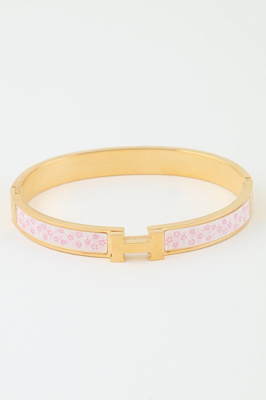 Garden Bloom Hinged Bracelet - Pink-230 Jewelry-H&D-Coastal Bloom Boutique, find the trendiest versions of the popular styles and looks Located in Indialantic, FL