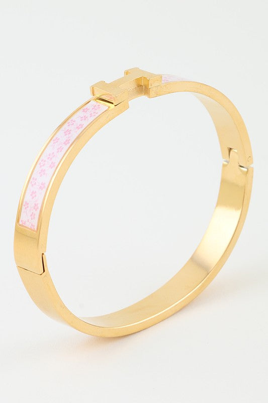 Garden Bloom Hinged Bracelet - Pink-230 Jewelry-H&D-Coastal Bloom Boutique, find the trendiest versions of the popular styles and looks Located in Indialantic, FL