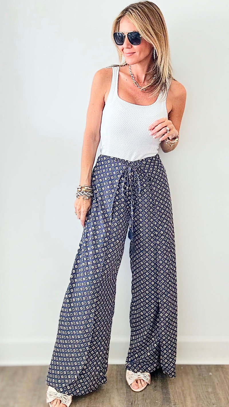 Postage Stamp Wrap Pants-170 Bottoms-Fashion Fuse-Coastal Bloom Boutique, find the trendiest versions of the popular styles and looks Located in Indialantic, FL