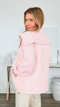 Perfect Balance Quilted Jacket - Pink-160 Jackets-Sundayup-Coastal Bloom Boutique, find the trendiest versions of the popular styles and looks Located in Indialantic, FL