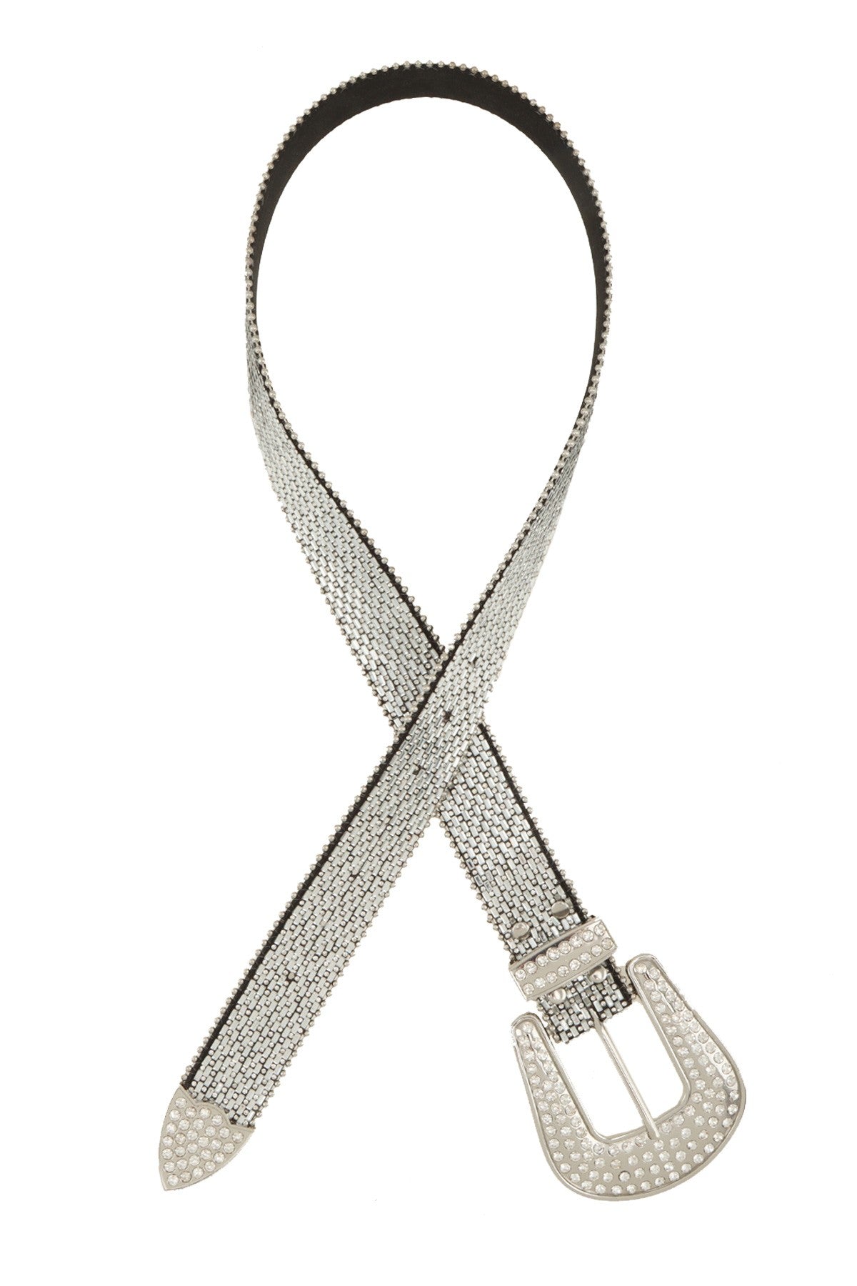Starlight Sparkle Buckle Belt - Clear/Silver-260 Other Accessories-ICCO ACCESSORIES-Coastal Bloom Boutique, find the trendiest versions of the popular styles and looks Located in Indialantic, FL