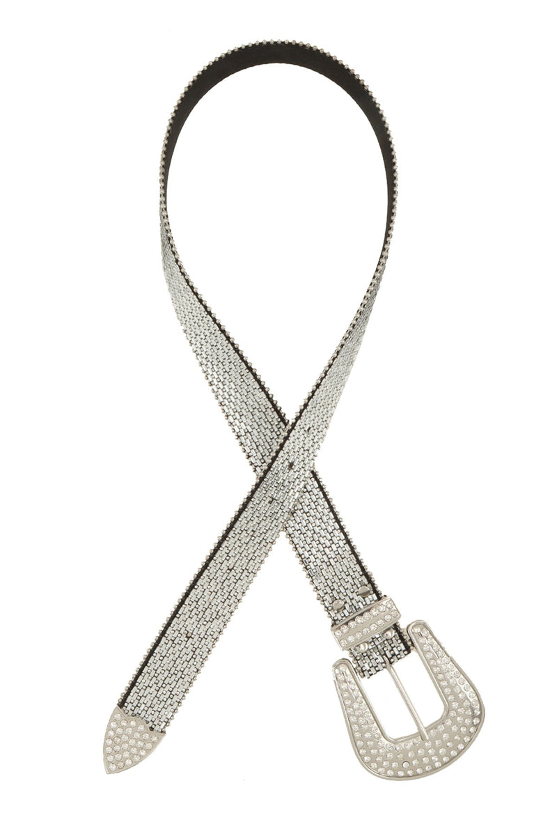 Starlight Sparkle Buckle Belt - Clear/Silver-260 Other Accessories-ICCO ACCESSORIES-Coastal Bloom Boutique, find the trendiest versions of the popular styles and looks Located in Indialantic, FL