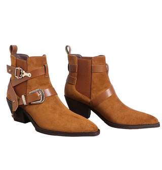 Western Buckle Ankle Boots
