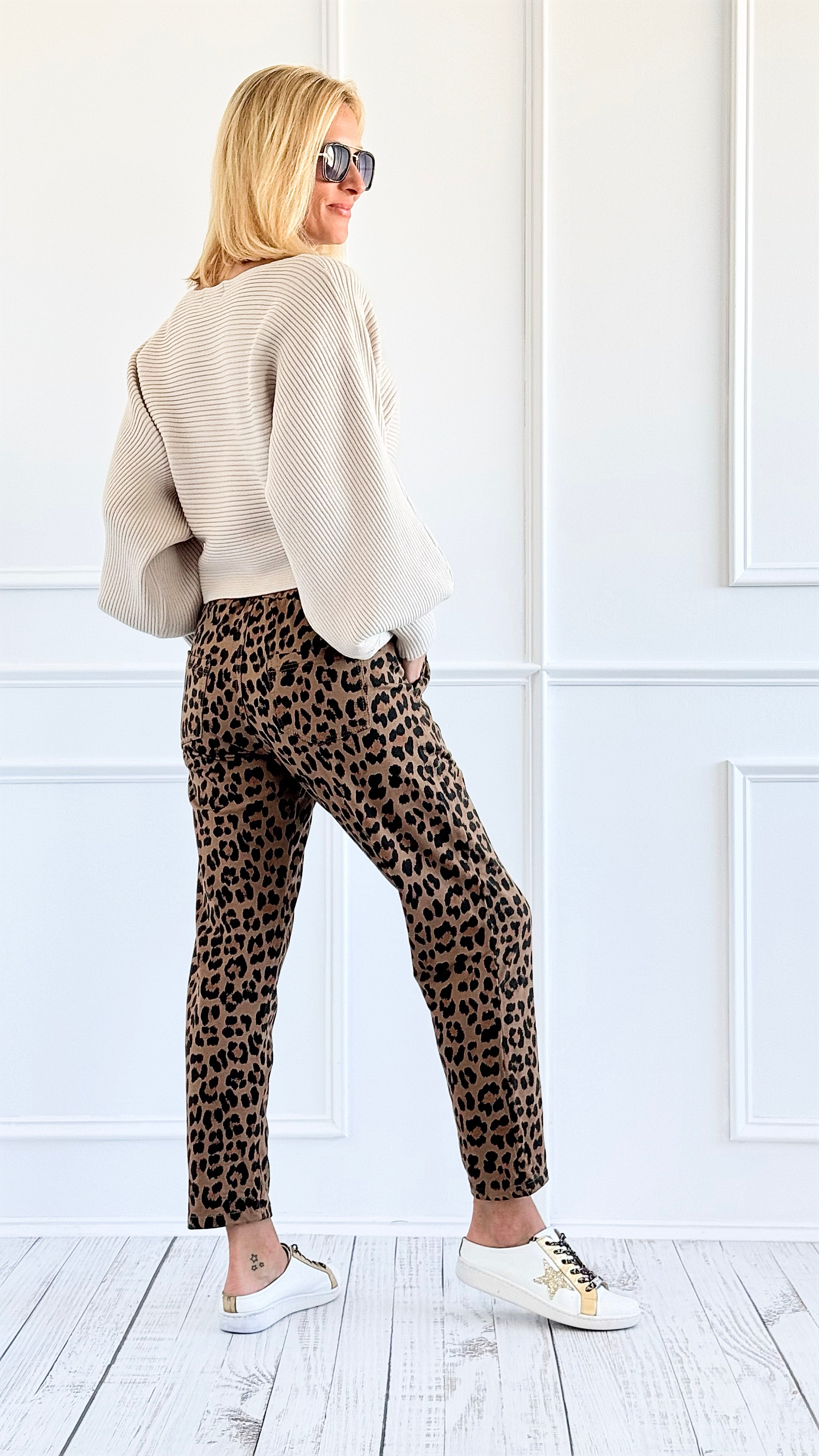 Leopard Luxe Drawstring Italian Joggers - Camel-180 Joggers-VENTI6 OUTLET-Coastal Bloom Boutique, find the trendiest versions of the popular styles and looks Located in Indialantic, FL