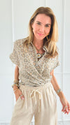Velvet Whispers Button Down Top-110 Short Sleeve Tops-JODIFL-Coastal Bloom Boutique, find the trendiest versions of the popular styles and looks Located in Indialantic, FL