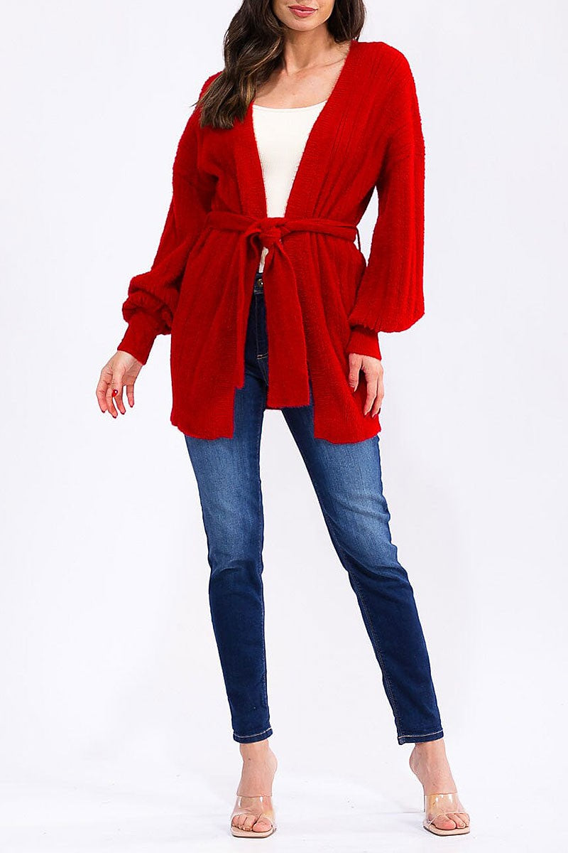Love Language Belted Knit Cardigan-150 Cardigans/Layers-ROUSSEAU-Coastal Bloom Boutique, find the trendiest versions of the popular styles and looks Located in Indialantic, FL