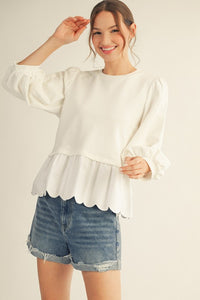Soft Spoken Scallop Top