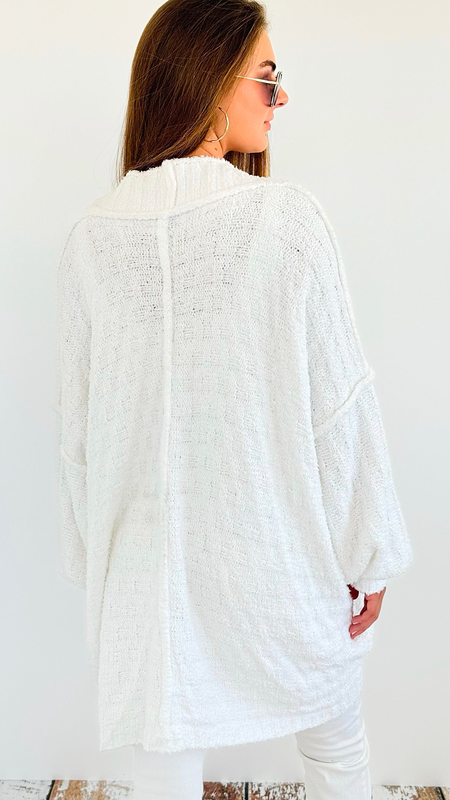 Fluffy Oversized Cardigan- Ivory-150 Cardigans/Layers-Miracle-Coastal Bloom Boutique, find the trendiest versions of the popular styles and looks Located in Indialantic, FL