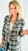 Bee Chic Italian Blazer- Gray-160 Jackets-TATTOO Z-Coastal Bloom Boutique, find the trendiest versions of the popular styles and looks Located in Indialantic, FL