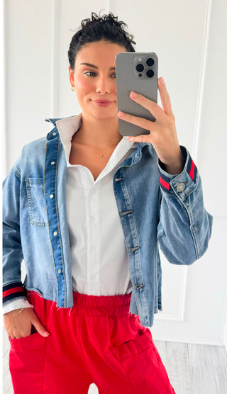 CB Custom - Society Stripe Denim Jacket