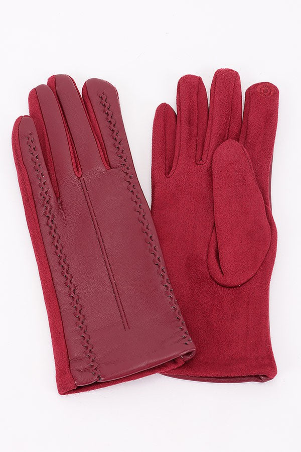 Stitch Luxe Gloves - Burgundy-260 Other Accessories-H&D-Coastal Bloom Boutique, find the trendiest versions of the popular styles and looks Located in Indialantic, FL