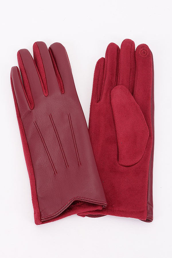 Luxe Line Detail Gloves - Burgundy-260 Other Accessories-H&D-Coastal Bloom Boutique, find the trendiest versions of the popular styles and looks Located in Indialantic, FL