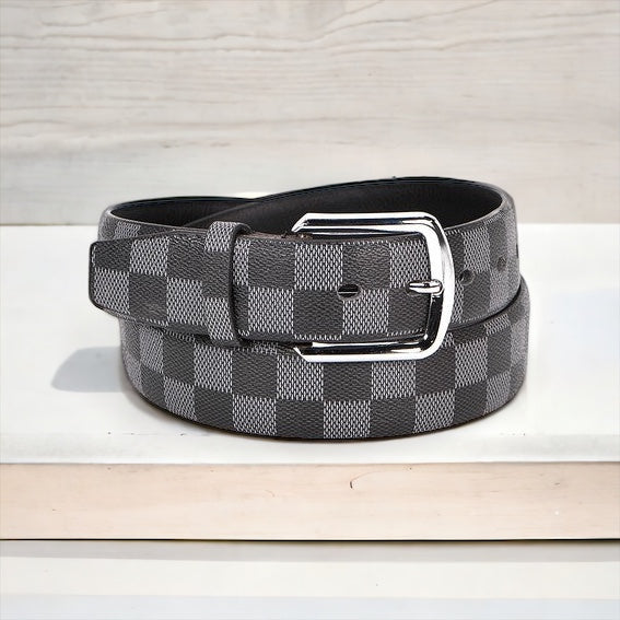 Faux Leather Check Mate Belt - Black-260 Other Accessories-KC Factory-Coastal Bloom Boutique, find the trendiest versions of the popular styles and looks Located in Indialantic, FL
