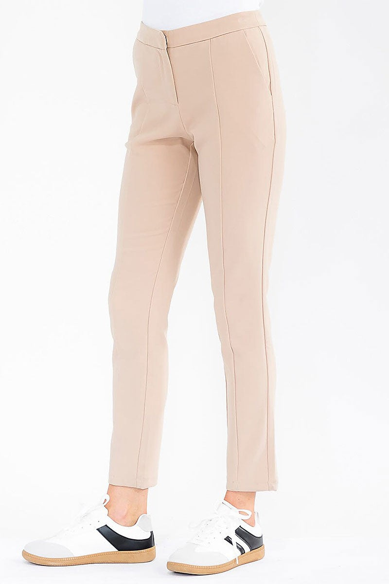 Second Skin Tailored Pants - Taupe-170 Bottoms/Shorts-Rousseau-Coastal Bloom Boutique, find the trendiest versions of the popular styles and looks Located in Indialantic, FL