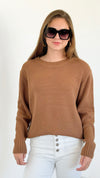 Round Neck Basic Sweater - Deep Camel-140 Sweaters-Zenana-Coastal Bloom Boutique, find the trendiest versions of the popular styles and looks Located in Indialantic, FL