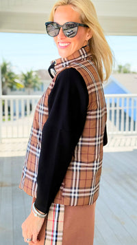 Talk of the Town Plaid Vest-160 Jackets-JODIFL-Coastal Bloom Boutique, find the trendiest versions of the popular styles and looks Located in Indialantic, FL