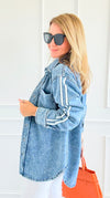 Track the Trends Denim Top-130 Long Sleeve Tops-White Birch-Coastal Bloom Boutique, find the trendiest versions of the popular styles and looks Located in Indialantic, FL