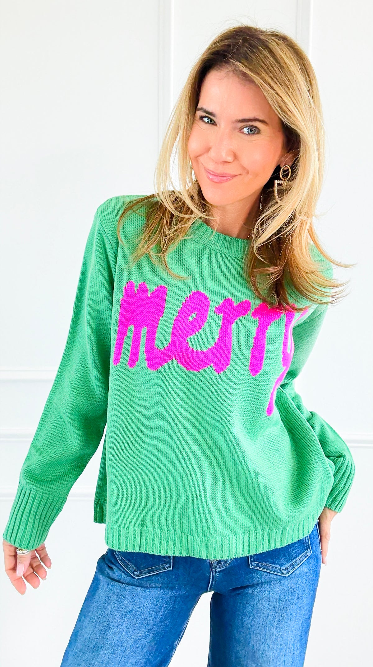 Merry & Bright Sweater-140 Sweaters-PANACHE APPAREL-Coastal Bloom Boutique, find the trendiest versions of the popular styles and looks Located in Indialantic, FL