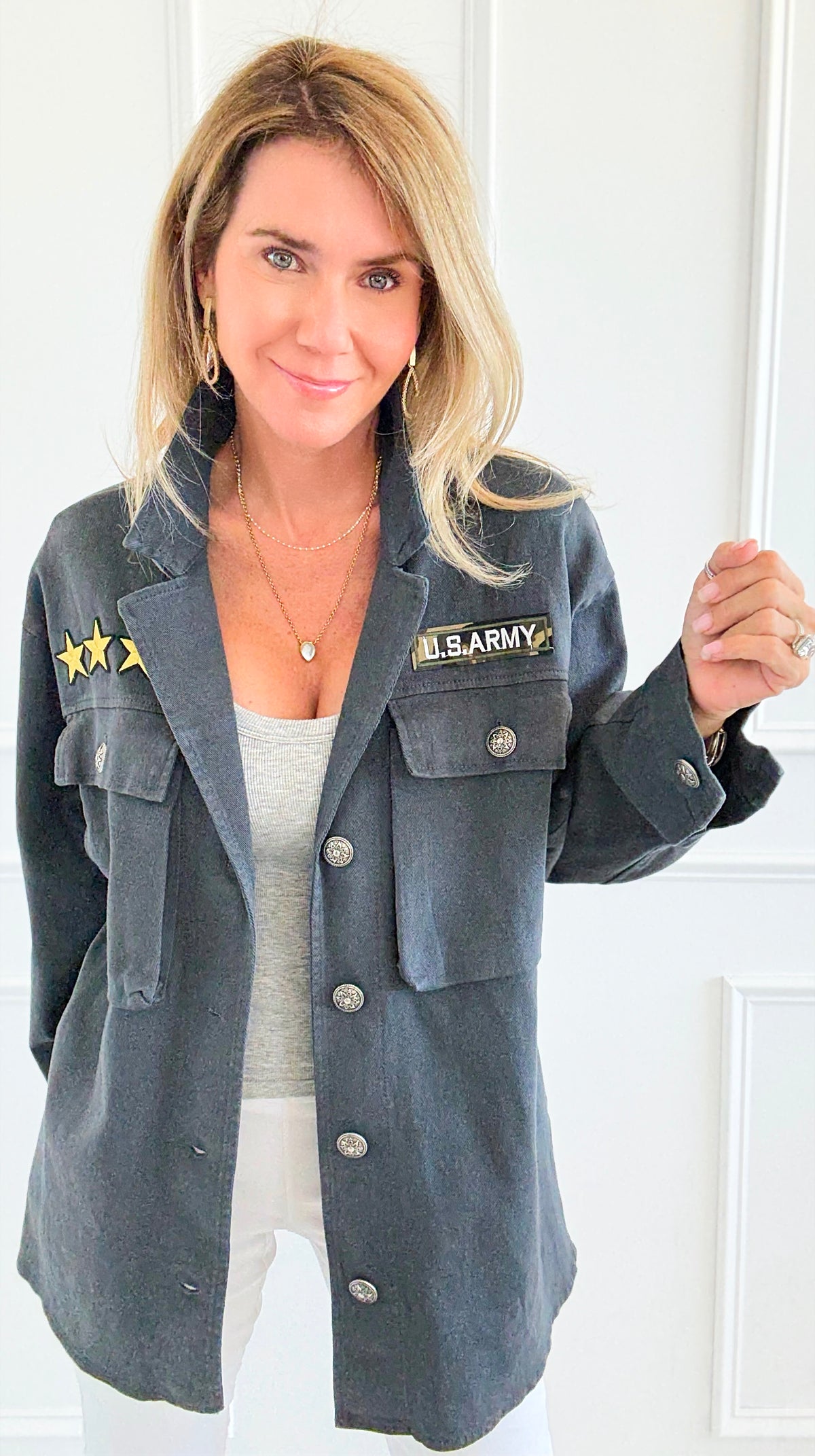 Ranked-Up Italian Jacket- Dark Gray-160 Jackets-V SKY-Coastal Bloom Boutique, find the trendiest versions of the popular styles and looks Located in Indialantic, FL