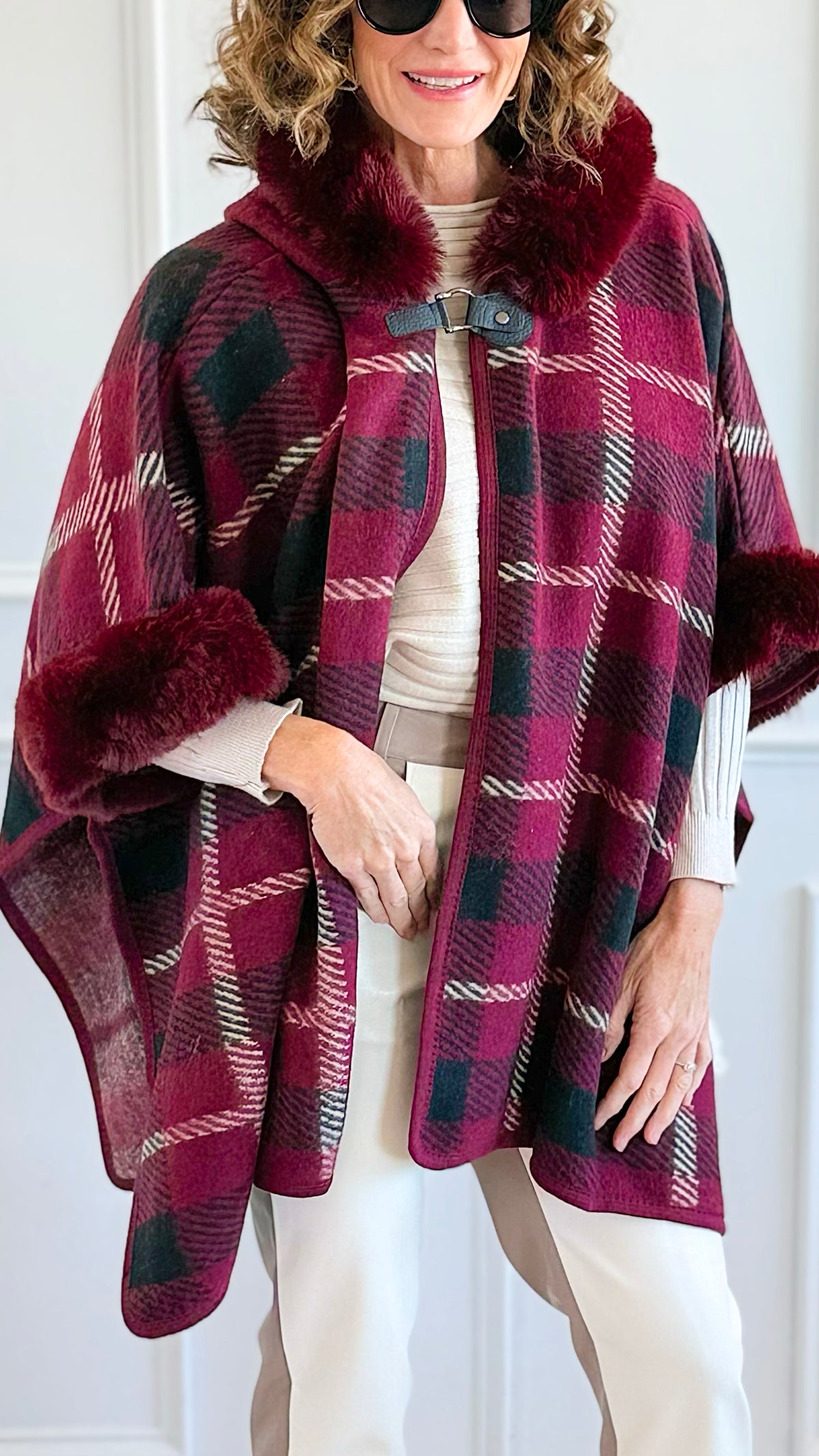 Alpine Glow Hooded Poncho-150 Cardigans/Layers-On Blue-Coastal Bloom Boutique, find the trendiest versions of the popular styles and looks Located in Indialantic, FL