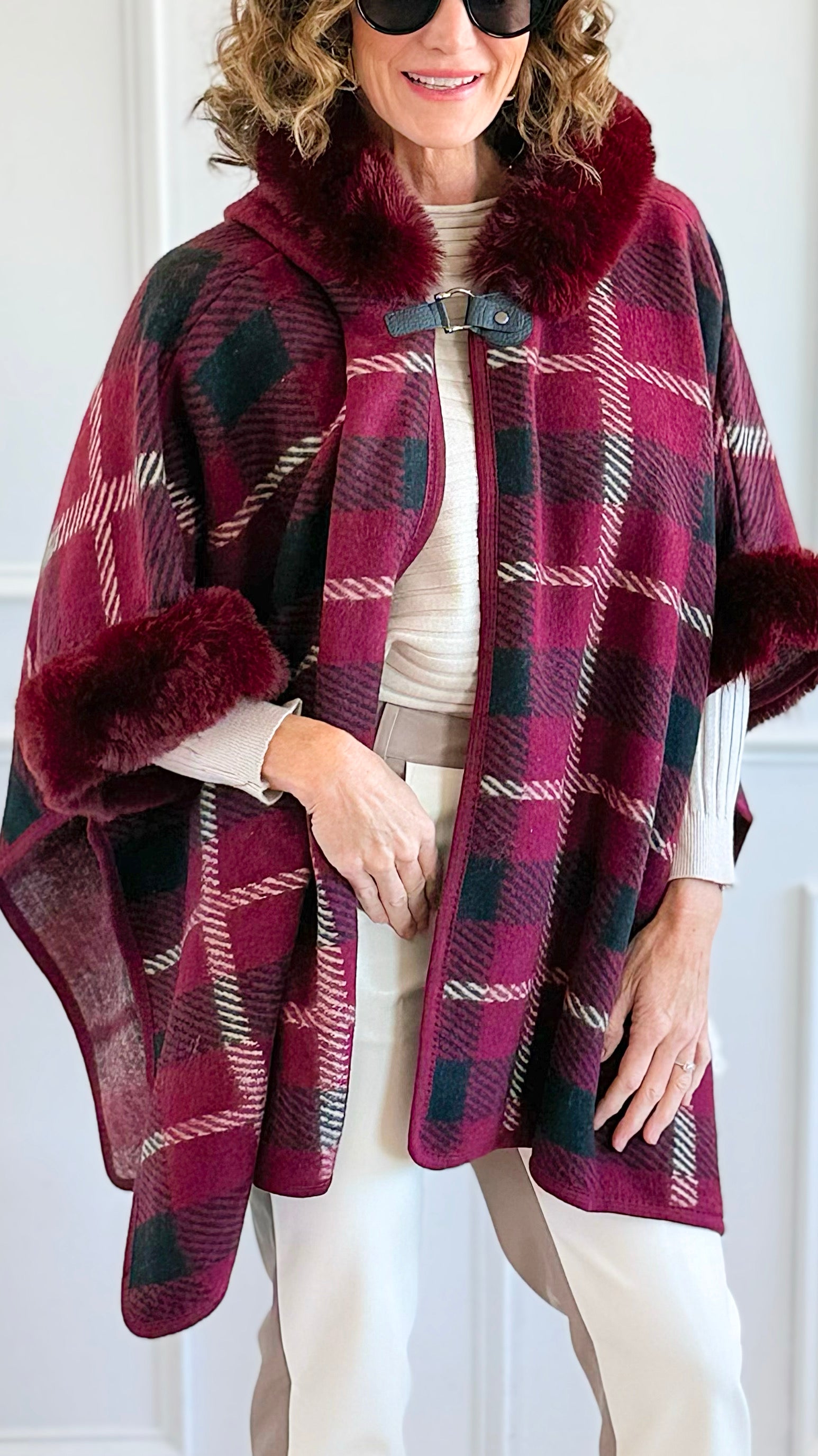 Alpine Glow Hooded Poncho-150 Cardigans/Layers-On Blue-Coastal Bloom Boutique, find the trendiest versions of the popular styles and looks Located in Indialantic, FL