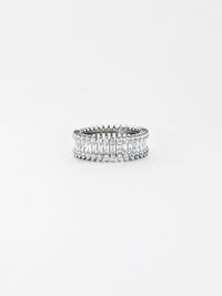 Sterling Silver CZ Station Baguette Band Ring-230 Jewelry-NYC-Coastal Bloom Boutique, find the trendiest versions of the popular styles and looks Located in Indialantic, FL
