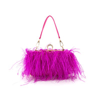 Blown Away Feather Clutch - Fuchsia-240 Bags-BC Handbags-Coastal Bloom Boutique, find the trendiest versions of the popular styles and looks Located in Indialantic, FL