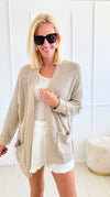 Slouchy Knit Open Front Cardigan - Oatmeal-150 Cardigans/Layers-EESOME-Coastal Bloom Boutique, find the trendiest versions of the popular styles and looks Located in Indialantic, FL
