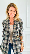 Bee Chic Italian Blazer- Gray-160 Jackets-TATTOO Z-Coastal Bloom Boutique, find the trendiest versions of the popular styles and looks Located in Indialantic, FL
