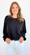 City Nights Cropped Top-130 Long Sleeve Tops-Timing-Coastal Bloom Boutique, find the trendiest versions of the popular styles and looks Located in Indialantic, FL