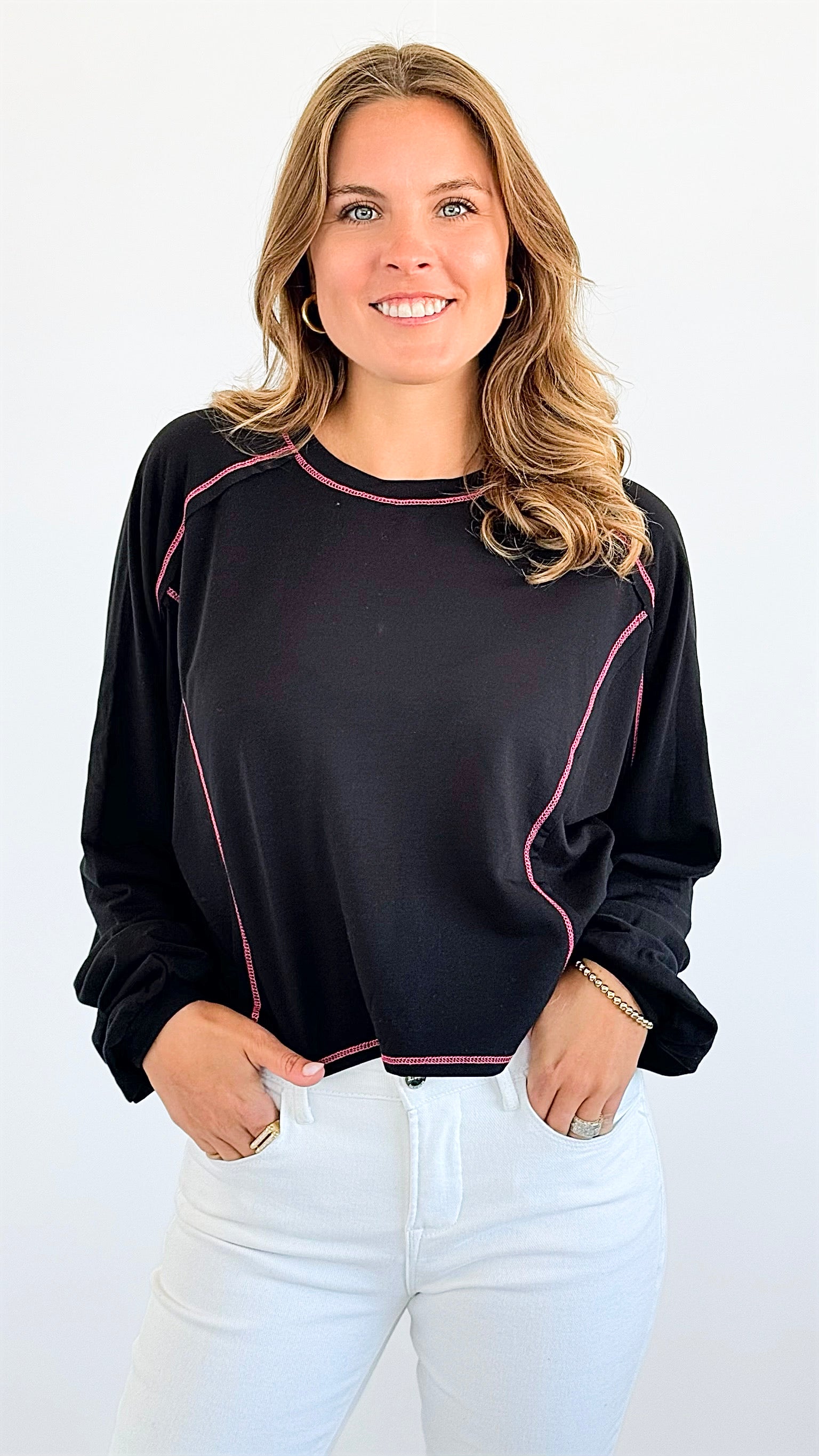 City Nights Cropped Top-130 Long Sleeve Tops-Timing-Coastal Bloom Boutique, find the trendiest versions of the popular styles and looks Located in Indialantic, FL