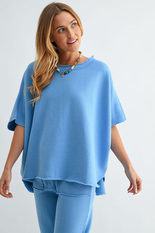 Eileen Relaxed Everyday Lounge Top - Denim Drift
