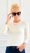 Hailey Knit Pullover Top - Ivory-140 Sweaters-Cielo-Coastal Bloom Boutique, find the trendiest versions of the popular styles and looks Located in Indialantic, FL