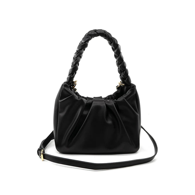 Twist of Noir Shoulder Bag-240 Bags-BC Handbags-Coastal Bloom Boutique, find the trendiest versions of the popular styles and looks Located in Indialantic, FL