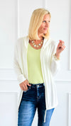 Casual Comfort Open Italian Hoodie- Off White-170 Bottoms-SARL LACOMY-Coastal Bloom Boutique, find the trendiest versions of the popular styles and looks Located in Indialantic, FL