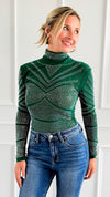Emerald Radiance Bodysuit Top-110 Long Sleeve Tops-7Mango7-Coastal Bloom Boutique, find the trendiest versions of the popular styles and looks Located in Indialantic, FL